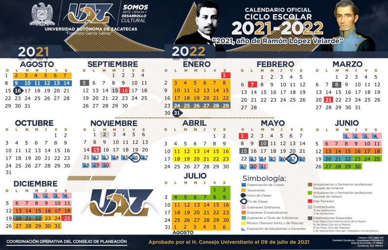 Calendario escolar UAZ